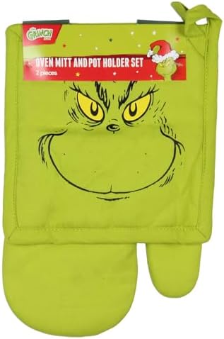 Grinch Oven Mitt and Pot Holder Set