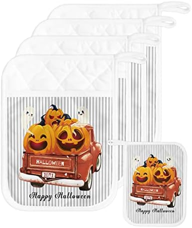 JasmineM Halloween Pumpkins Ghosts Potholders Set of 5