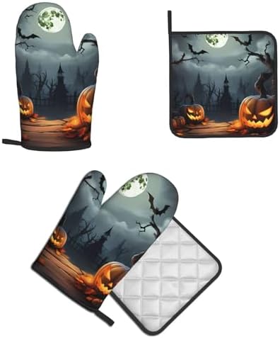 Oven Mitt Pot Holder Set for Baking Grilling