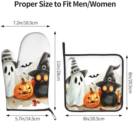 Cute Halloween Ghost Oven Mitts Set