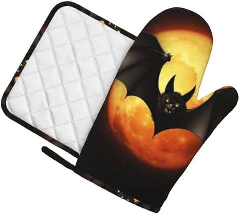 Halloween Compatible Silicone Oven Mitts and Pot Holders Set of 2