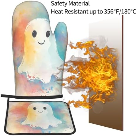 Halloween Friendly Ghost Mitts Pot Holders Set