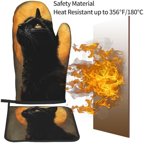 Halloween Black Cat Oven Mitt Pkg