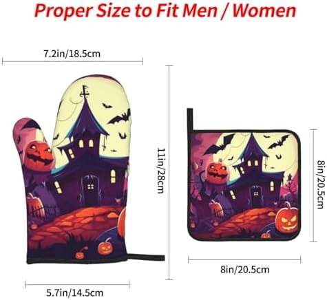 Happy Halloween Oven Mitt Pot Holder Set
