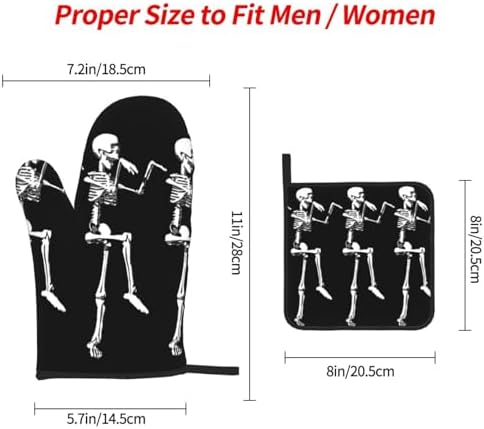 XULLZH Halloween Skeleton Pot Holder Set