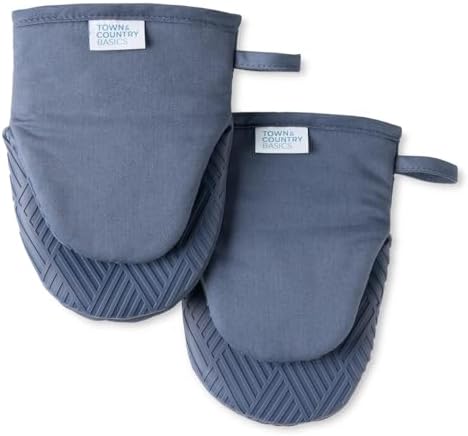 TOWN COUNTRY BASICS Mini Oven Mitt Set 2-Pack Heat Resistant