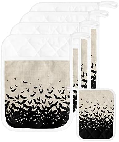Halloween Bat 5-Piece Pot Holder Set