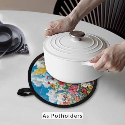 Colorful Flowers Heat Resistant Oven Mitts