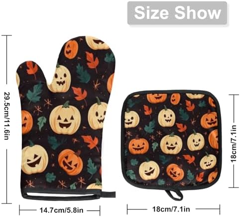 Cute Pumpkins Halloween Oven Mitts Potholders