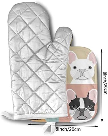 French Bulldogs Oven Mitts Pot Holders Set 2 Piece