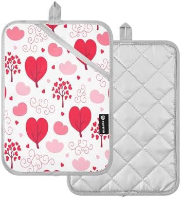 KCldeci Valentine Seamless Pot Holder Set