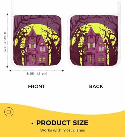 Festive Halloween Pot Holder Heat Insulation Oven Mitt Easy Clean Loop Trivet
