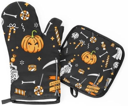 Halloween Quentins Classroom-Oven mitt and pot holder set of 2