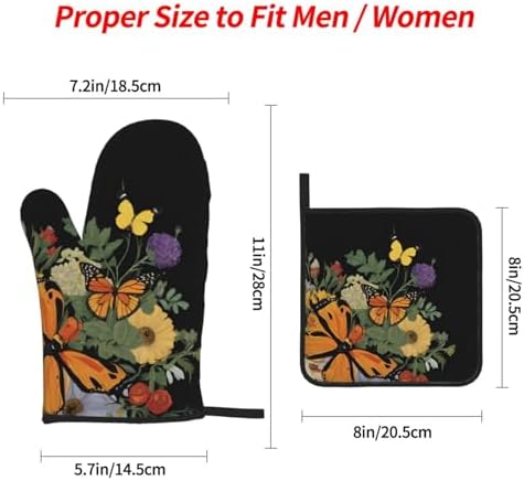Beautiful Butterfly Oven Mitts Set