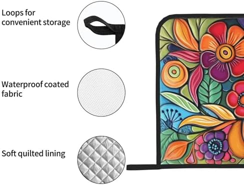 HOYYU Heat-Resistant Boho Potholders Set