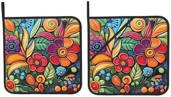 HOYYU Heat-Resistant Boho Potholders Set