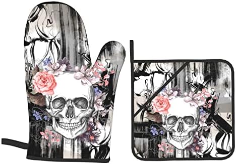 Muxxirt Gothic Skull Oven Mitts