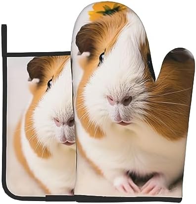 Quopvn Cute Flower Printed Oven Mitts 2pcs Set