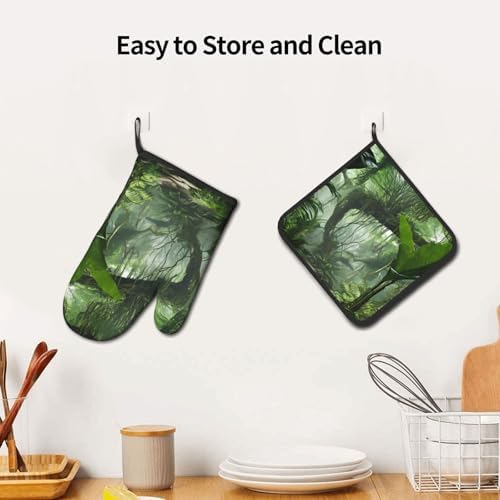 Quopvn Tropical Rainforest Oven Mitts Pot Holders
