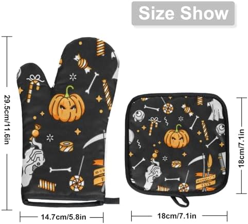 Halloween Quentins Classroom-Oven mitt and pot holder set of 2