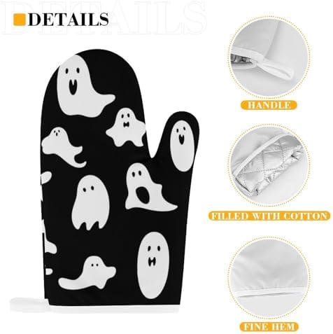 Scarecacked Halloween Goth Oven Mitts Coasters Set