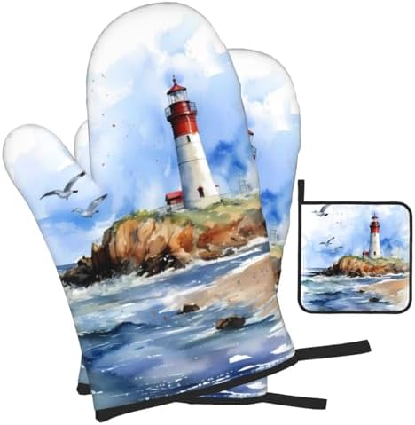 DXTKWL 3-Piece Heat-Resistant Oven Mitts Pot Holders for Safe Cooking