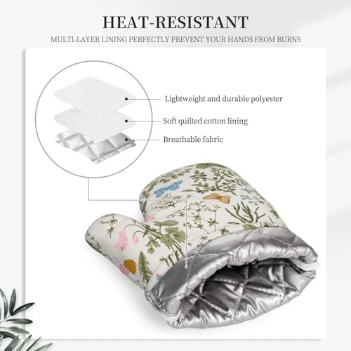 Cozy Floral Oven Mitts Set