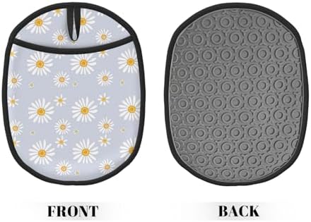 Daisy-Printed Silicone Potholders