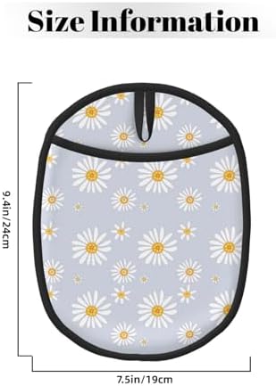 Daisy-Printed Silicone Potholders