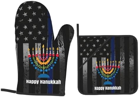 Happy Hanukkah Premium Oven Mitts Set Best