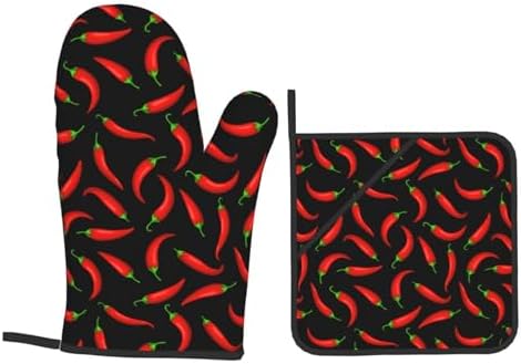 Red Hot Chilli Peppers Hand Underestimate Proof Oven Mitts Set of 4