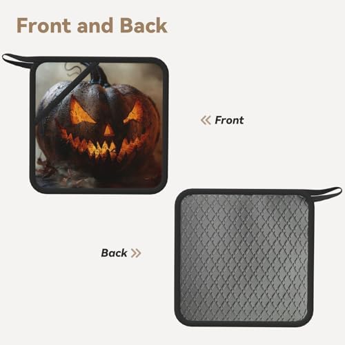 Ruzoap - Set of 2 Silicone Anti-Hot Pads in Halloween Pumpkin Shape