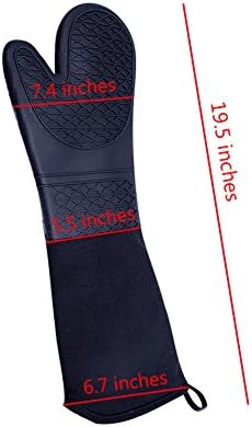 Heat-Resistant Silicone Oven Mitts with Extra Long Protection
