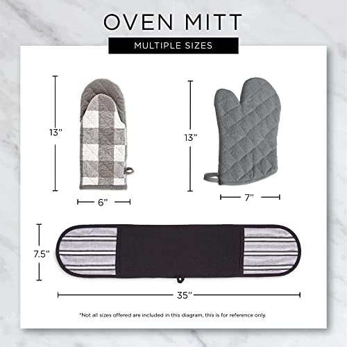 DII Lattice Basics Collection Oven Mitt Set Two-Piece Nautical Blue