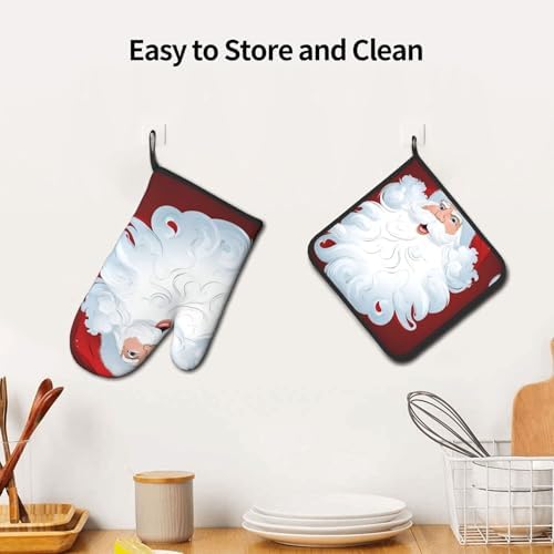 Christmas Day Printed Oven Mitts and Pot Holders 2 Piece Set