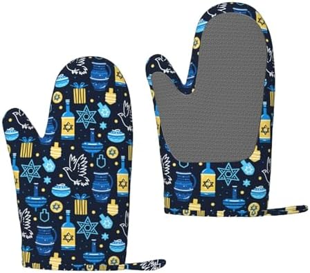 Happy Hanukkah Jewish Festival Reviewed Kitchen Oven Mitts