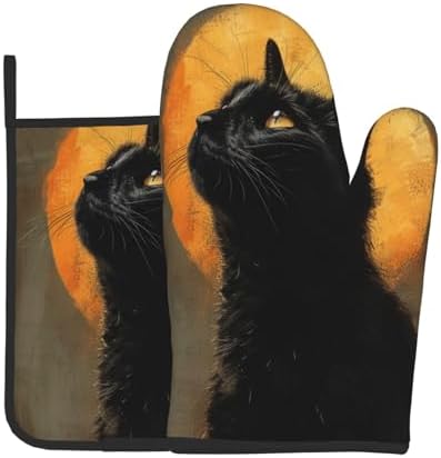 Halloween Black Cat Oven Mitt Pkg