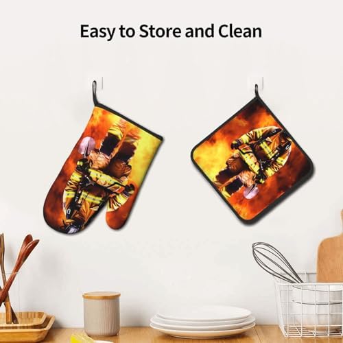 Oven Mitts Pot Holders Set Heat-Resistant for Kitchen Use
