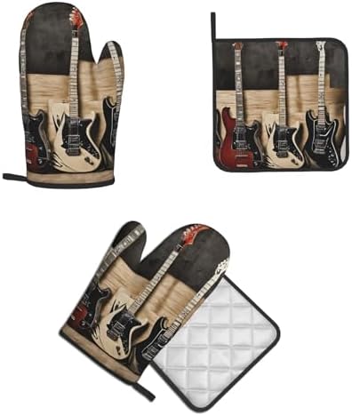 Oven Mitt and Pot Holder Set with Insulated Properties Non-Slip Kitchen Potholders