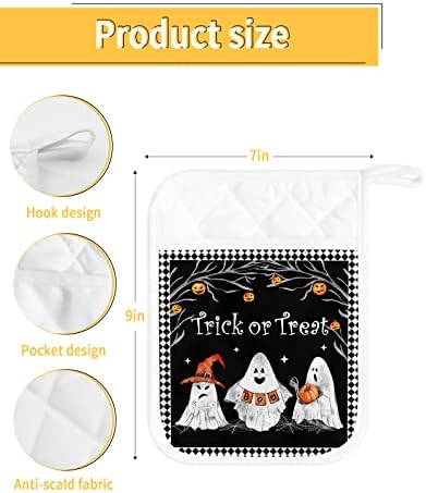 Halloween Ghost Punkpkin Pot Holders