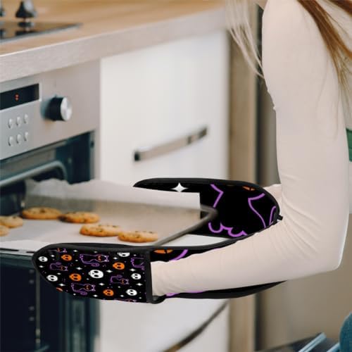 Halloween Skull Heat-Resistant Oven Mitts