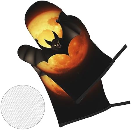 4PCS Halloween Bat Oven Mitts and Pot Holders Set 1