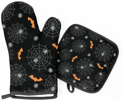 Aglebo Halloween Oven Mitts and Pot Holders Set of 2