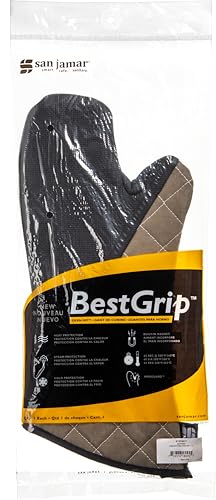 Oven mitt with temperature protection and ambidextrous grip