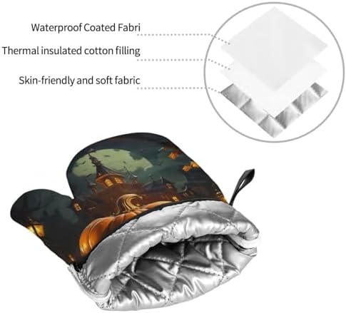 Thick Halloween Oven Mitts Set