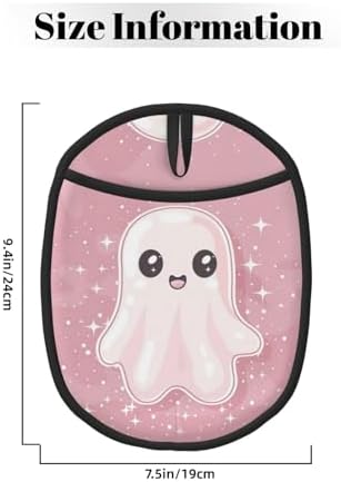 Cute Halloween Pink Ghost silicone Pot Holder with Hanging Loop