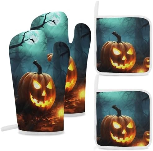 Heavy Duty Oven Mitts Pot Covers Set for Kitchen Use