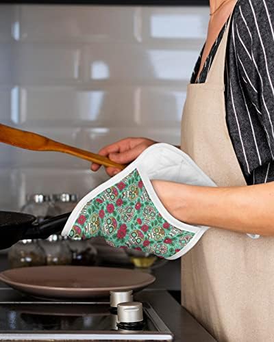 Hilarious 5-Pack Pot Holders with Sugar Skulls for Kitchen Fun