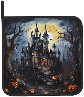 Devil Pumpkin Halloween Oven Mitts and Pot Holders Sets