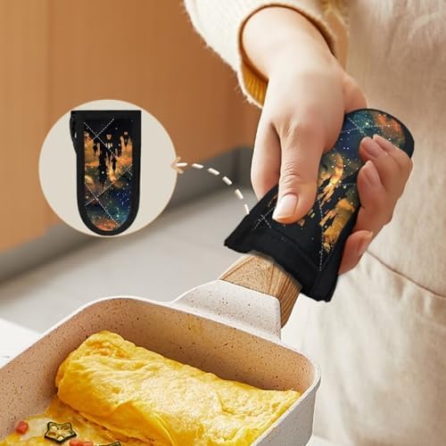 Horeset Halloween Castle Cast Iron Skillet Handle Covers